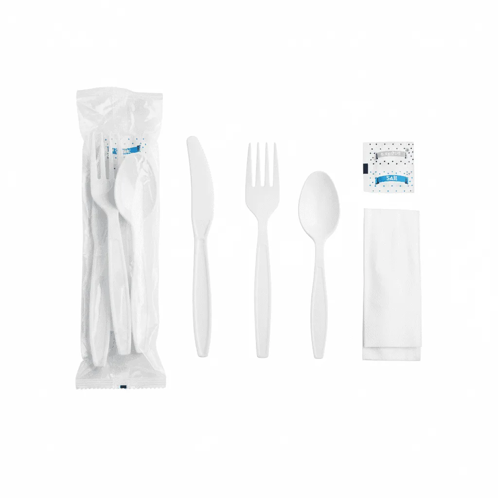 Kit Ustensiles (Cout/Fourch/Cuill/Napkin/Sel/Poivre) 500/CSE