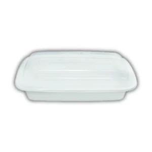 COMBO CONTENANT DELI BLANC RECTANGULAIRE BLANC 28OZ 150/CSE