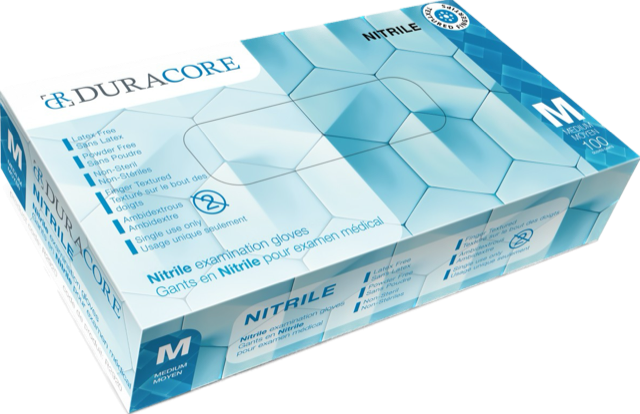 GANT NITRILE DURACORE BLEU 100/BTE 4MM X-LARGE (R2940)