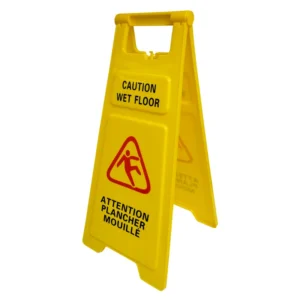 Panneau ¨Attention, Plancher Mouillé¨ Anglais/Francais