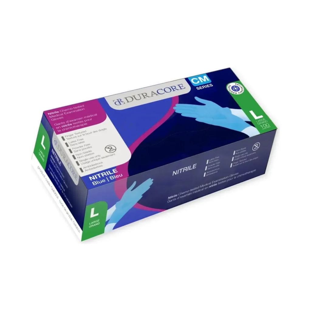 Gants Nitrile 3.2MIL Série Cm Bleu Large 100/BTE (CM3604)