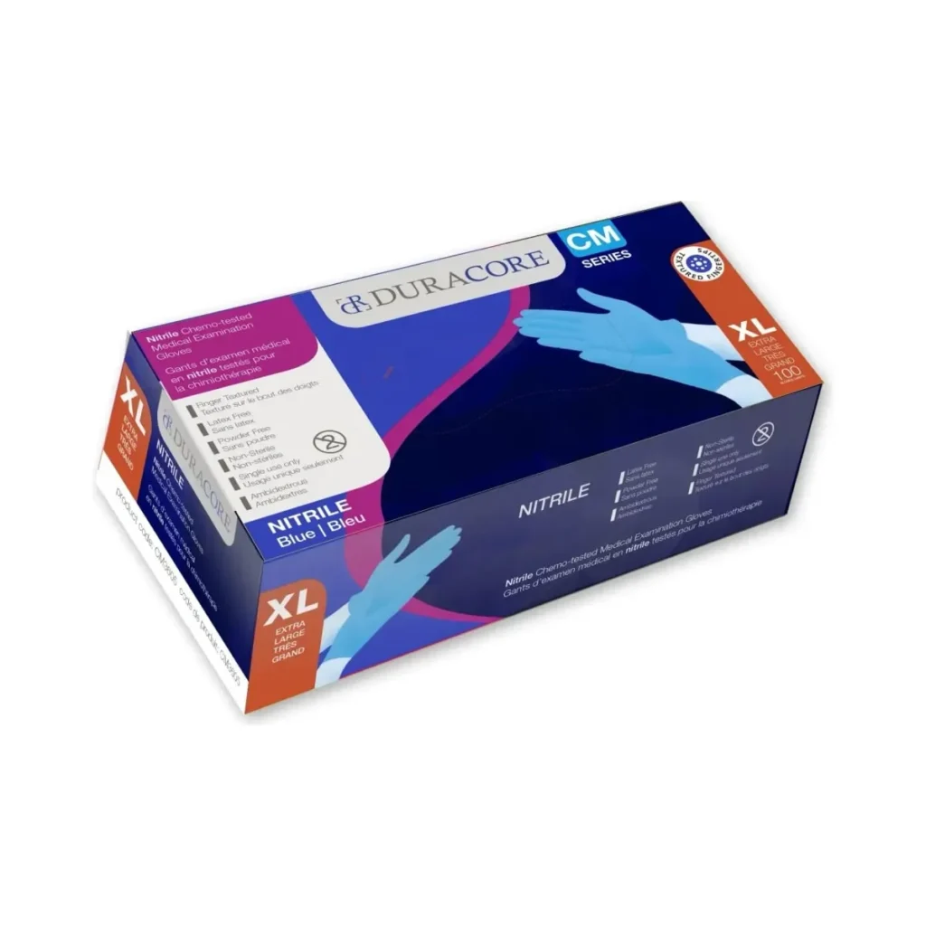 Gants Nitrile 3.2MIL Série Cm Bleu X-Large 100/BTE (CM3605)